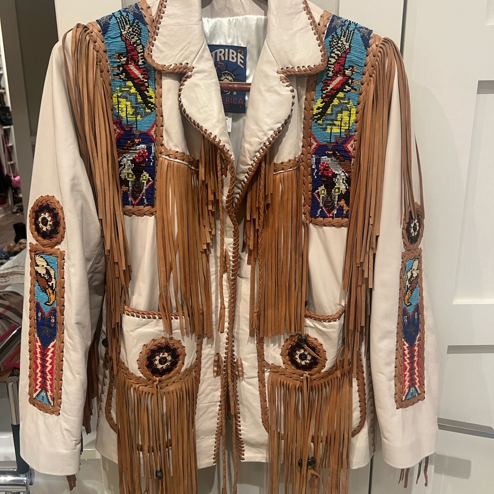 Beige Fringe Jacket